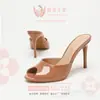 Sandalias de Tacón Alto Boca de Pez Transfronterizas 9.5cm Ancla Roja para Mujer Elegantes de Charol Tacones Altos Suministro de Exportación