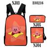 Nova Bolsa Transfronteiriça 3D Estrela Kabi Kirby Impressão a Cores Conjunto de Três Peças Mochila Escolar de Tecido Oxford para Homens e Mulheres