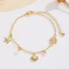 Pulsera de Concha Marina y Estrella de Mar Estilo Ins de Resort Oceánico Europeo y Americano Temperamento Nicho Perla Concha Cobre Pulsera de Oro Real para Mujeres