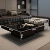 Mesa de café minimalista de piedra estilo italiano, Muebles modernos de lujo ligero para sala de estar, Sofá Lawrence de combinación cuadrada para apartamentos pequeños de alta gama