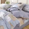 Juego de Ropa de Cama de Cuatro Piezas Sábana 100% Algodón Puro Funda Nórdica Juego de Tres Piezas para Dormitorio Funda de Colcha Cubierta de Cama Juego de Sábanas Ajustables de Cuatro Piezas