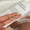 Brincos Argola Elegantes de Prata Esterlina Femininos 2024 Novo Sensação de Alto Padrão Outono e Inverno Dourados Argola Grande Lisa Argolas Redondas