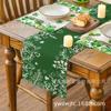 Amazon novo item quente Dia de São Patrício caminho de mesa de linho decoração de casa restaurante toalha de mesa estampada