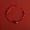 Pulseira de Lótus de Cinábrio para Boa Sorte no Ano de Nascimento, Pulseira de Fio Vermelho Trançado para Mulheres, Joias de Cristal para Melhores Amigos e Casais, 2022