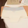 Cueca Boxer Feminina, Tipo A, Algodão Puro, Antibacteriana, Gancho Estendido, Respirável, Ajustada ao Quadril, Estilo College, Dois em Um