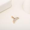 Accesorios de joyería DIY colgante de cola de pez de circonita micro-incrustada versión coreana de cobre puro chapado en oro de 14 quilates material para aretes hechos a mano