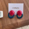 Pendientes de Resina con Bloques de Color, Diseño Minimalista Personalizado Estilo Coreano para Mujer, Pendientes de Aro Redondos Geométricos Elegantes y Lujosos