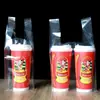 Saco de plástico grosso transparente para chá de leite, copo simples ou duplo, saco de embalagem para bebida de chá de frutas, bolsa de mão plástica descartável para levar