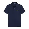 Camisa Polo Transfronteiriça com Logo de Pônei, Verão Masculina Tamanho Grande Cor Sólida Lisa Camiseta Bordada de Manga Curta Camisa Polo Casual