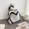Bolso de mano de lana de punto de celebridad de Internet, estilo coreano, versátil, informal, tejido para niña, bonito bolso de mano tipo cubo, bolso de moda