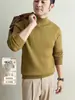 Suéter de punto a rayas de cuello medio alto para hombre yingao, suéter cálido de otoño e invierno, camisa básica de manga larga estilo old money para hombre