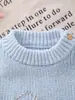 Ins Venta Caliente Otoño e Invierno Nuevo Bebé Tejido Lindo Bordado de Perro Caliente Tops para Niños y Niñas
