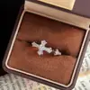 Anillo Cruzado de Diamantes Estilo Vintage Transfronterizo Temperamento Retro Hip-Hop Lujo Ligero Versátil Abierto Vintage