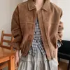 Chaqueta de Suede y Felpa Retro Versátil con Solapa Maillard, Engrosada Otoño e Invierno, Nueva, Holgada Casual con Cremallera