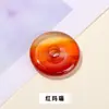 Pingente de segurança de ágata vermelha com furo passante, pingente estilo vintage, acessório para pulseira e colar DIY, componentes de acessório de cristal de ágata estilo chinês