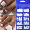 Parche para Uñas Portátil 120 Piezas Caja Azul Pequeña Parche de Arte para Uñas Color Sólido Mediano Largo Parche de Uña Falsa Cruzada Uñas Terminadas Portátiles Uñas Falsas