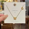 Joyería Transfronteriza Europea y Americana Moda y Exquisito Colgante Nicho Cadena Clavicular No Descolorante Oro de 18K Acero Titanio Accesorios de Collar para Mujer