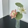 Flor de Lótus Feita à Mão DIY Lã Crochê Tricô Buquê Pacote de Material de Crochê Boa Sorte Continuamente Flor Eterna Ornamento Presente