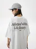 Camiseta Estampada de Manga Curta Hanlu Masculina Estilo High Street Americano Nova Tendência Nacional Primavera e Verão Algodão Puro Solta Hip-Hop Camiseta Q