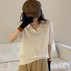 Camisa Polo de alta calidad con solapa de temperamento para mujer, nueva de principios de otoño 2024, camiseta de manga corta 100% lana de oveja, tendencia, venta al por mayor