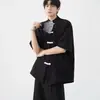 Direto da Fábrica Novo Estilo Chinês Jacquard Manga Curta Terno Tang Solto Estilo Nacional Botão de Rã Camisa com Sensação Gola Redonda Gola Alta Cardigan Masculino