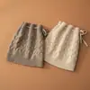 Novo conjunto de chapéu e cachecol de cashmere, aquecedor de pescoço de lã tricotada, chapéu espessado com cordão, chapéu de tricô de cashmere feminino