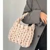 Nueva bolsa de terciopelo, bolsa tejida a mano DIY, bolso de mano de hilo hilado con núcleo de terciopelo de cristal, procesamiento personalizado y venta al por mayor OEM