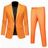 Traje de hombre de un botón entallado, traje de dos piezas business casual de color brillante, ropa formal de hombre para banquetes y actuaciones