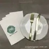 Servilletas impresas compuestas con recubrimiento de pegamento para mesas de comedor occidentales, disponibles en dorado, plateado y oro rosa, de doble capa para uso en hoteles y restaurantes