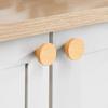 Tirador de Cajón de Hongo de Madera Log Japonés Redondo Madera Agujero Único Gabinete Puerta de Armario de Madera Habitación Infantil Tirador de Madera Maciza