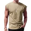 Comercio exterior transfronterizo eBay camiseta sin mangas de verano para hombre con textura acanalada, corte holgado, color liso, top sin mangas casual para fitness
