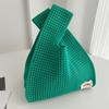 Bolsa de Mano de Punto de Color Sólido Hueca Bolso Chaleco de Moda Versátil Primavera/Verano Gran Capacidad Bolsa de Muñeca de Malla