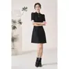 Nuevo Vestido Negro Estilo Chino con Cierre de Botones, Nuevo Modelo Verano 2025, Cheongsam Elegante y Modernizado, Vestido Adelgazante de Alta Gama