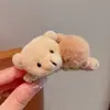 Versión coreana de oso de bola de pelo para niños clip de felpa otoño e invierno linda niña pequeña coleta alta pasador temperamento pelo semi-recogido