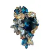 Broche de alta calidad, nicho, incrustado, flor de cristal Shijia, ramillete de alta gama, pin para solapa de traje, accesorio para mujer, temperamento