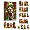 Calendario de Adviento Navideño 2026 Transfronterizo Caja Sorpresa para Amantes de Perros, Adornos para Árbol de Navidad, Decoraciones Colgantes Acrílicas