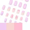 Uñas Cuadradas de Venta Caliente Transfronterizas, Flores Tridimensionales Frescas de Verano, Uñas Portátiles, Uñas Francesas Sencillas, Venta al por Mayor de Productos Terminados