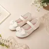Zapatos de Princesa de Malla Transpirable para Niñas para Salidas de Primavera y Verano, Zapatos Mary Jane con Velcros y Moño