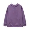 Sudadera de Felpa para Mujer de Comercio Exterior Europeo y Americano 2023 con Estampado de Letras Lisas, Bolsillo Canguro, Cordón y Sudadera con Capucha Estampada