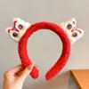 Diadema Roja de Año Nuevo para Mujer 2026 Tendencia Nueva de Caña Alta Otoño e Invierno Diadema para Lavarse la Cara Pasador Accesorio para el Cabello Estilo Chanel