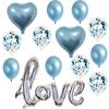 Globo grande de aluminio de una sola pieza con confesión de amor, decoración de boda para el día de San Valentín, decoración de la sala de bodas, traje de globo con lentejuelas