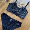 Conjunto de Roupas Íntimas de Renda Francesa Europeia e Americana para Mulheres, Ultra Fino, Seios Grandes, Tiras Sexy, Sutiã Push-Up Anti-Queda