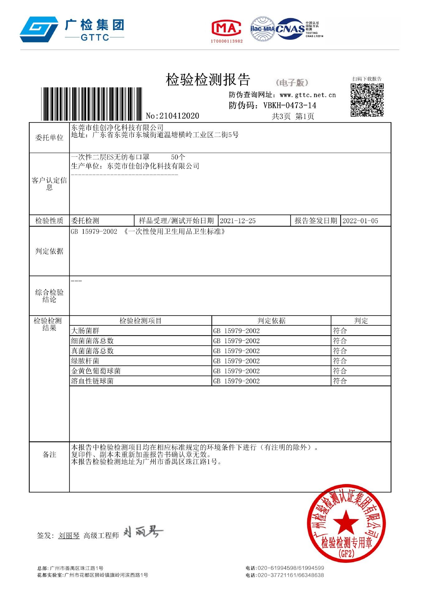 双层ES检测报告1