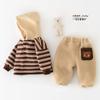 Calças para bebê meninos e meninas forradas com fleece bebê engrossadas calças de outono e inverno para bebê calças quentes de imitação de pele de cordeiro infantil
