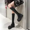 Botas Altas de Suela Gruesa Blancas Chuyuji para Mujer 2026 Nuevo Modelo Tacón de Cuña que Aumenta la Altura Botas Largas Hasta la Rodilla Versátiles Botas de Jinete de Tacón Alto