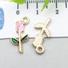Liga Gotejamento de Óleo rosa Dia dos Namorados Amor Rosa Pingente DIY Acessórios para Pulseira Colar