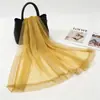 Bufanda Larga de Algodón y Lino Transfronteriza Shawl Delgado Primavera Otoño Borde de Encaje Protección Solar Absorción de Sudor Transpirable Estilo de Alta Gama