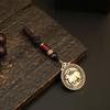 Llavero de latón con doce signos del zodíaco, nube auspiciosa, estilo nacional, marca de la suerte, colgante para bolso de hombre y mujer, adorno para llave de coche.