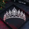 Coroa de Tiara Barroca Europeia e Americana para Noiva Strass Coroa de Princesa Acessórios de Cabelo Estilo Casamento Faixa de Cabeça para Vestido Acessórios