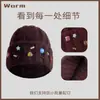 Gorro de Punto con Botones de Colores Hecho a Mano Estilo Dulce Retro para Niña Otoño Invierno Cálido Gorro de Lana Hace que la Cara se Vea Más Pequeña Versátil Gorro para el Frío para Mujer Fuente Personalización